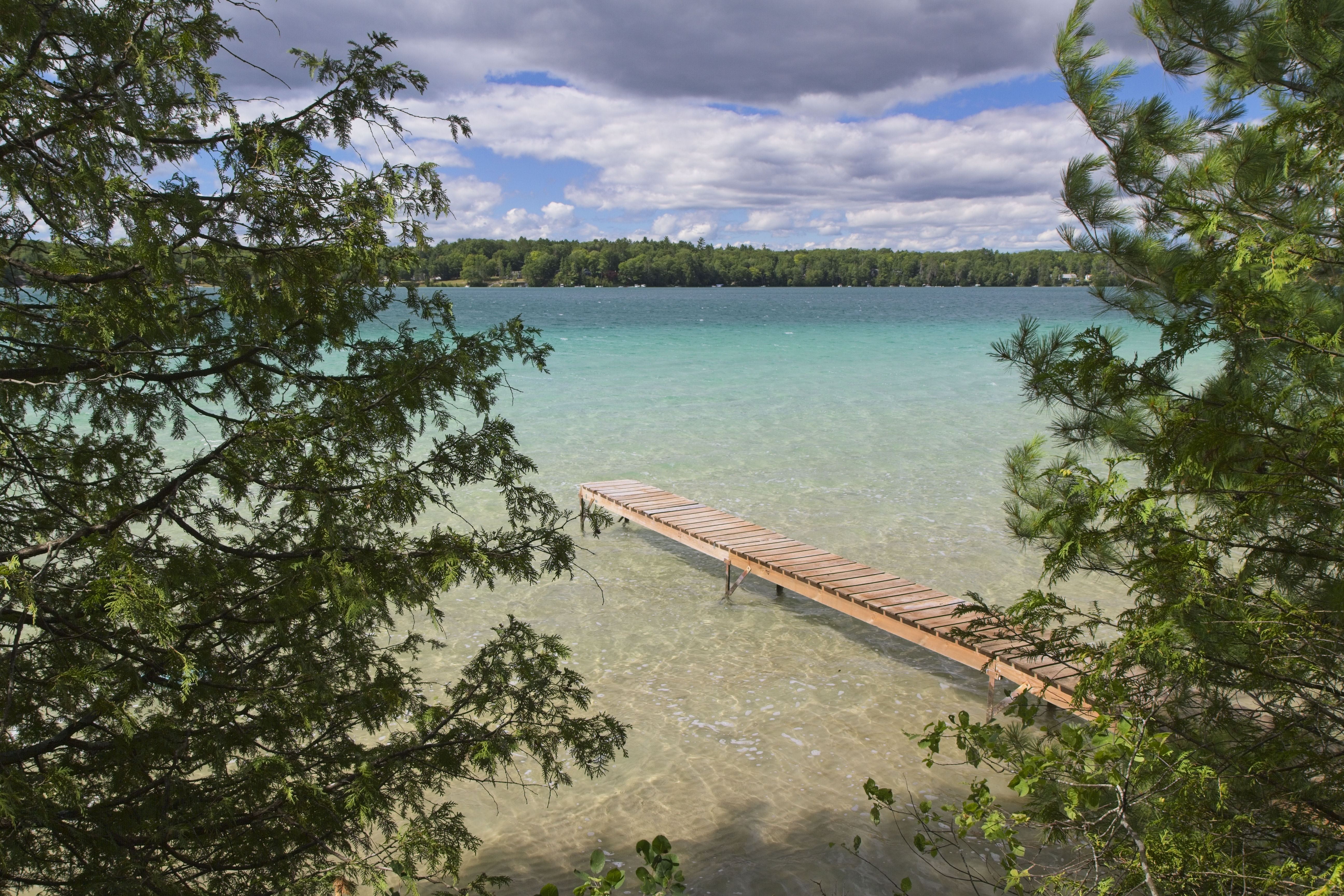 The cottage and lake view